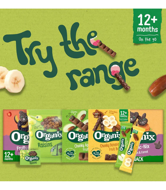 Organix Boîte Barres Epaisses Datte & Pomme 12M+