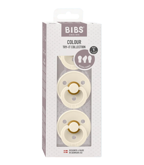 Lot de 3 Sucettes Bibs New Baby Try-It Collection - Ivory