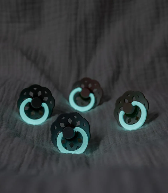 Lot de 2 Sucettes Bibs Boheme GLOW - Sage/Cloud