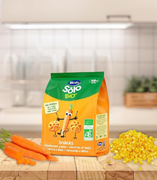 Hero Solo BIO - Snack Carotte et Mais Biologiques - pour Bébés Des 10 Mois