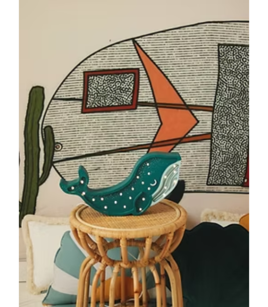 Lampe Whale Galaxy Teal - Little Lights