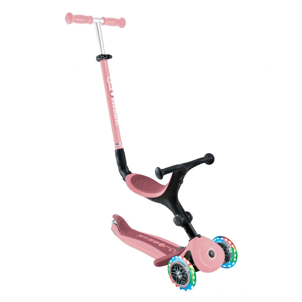 Globber Trottinette Évolutive Go Up Active Plus Lights - Rose Pastel