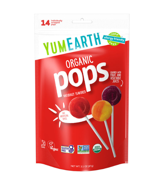 Yum Earth 14 Sucettes Pops Originales sans Gluten 87G