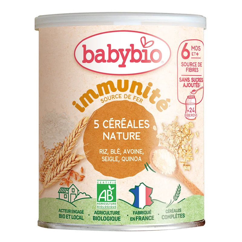 Babybio 5 Céréales Nature Riz, Blé, Avoine, Seigle, Quinoa