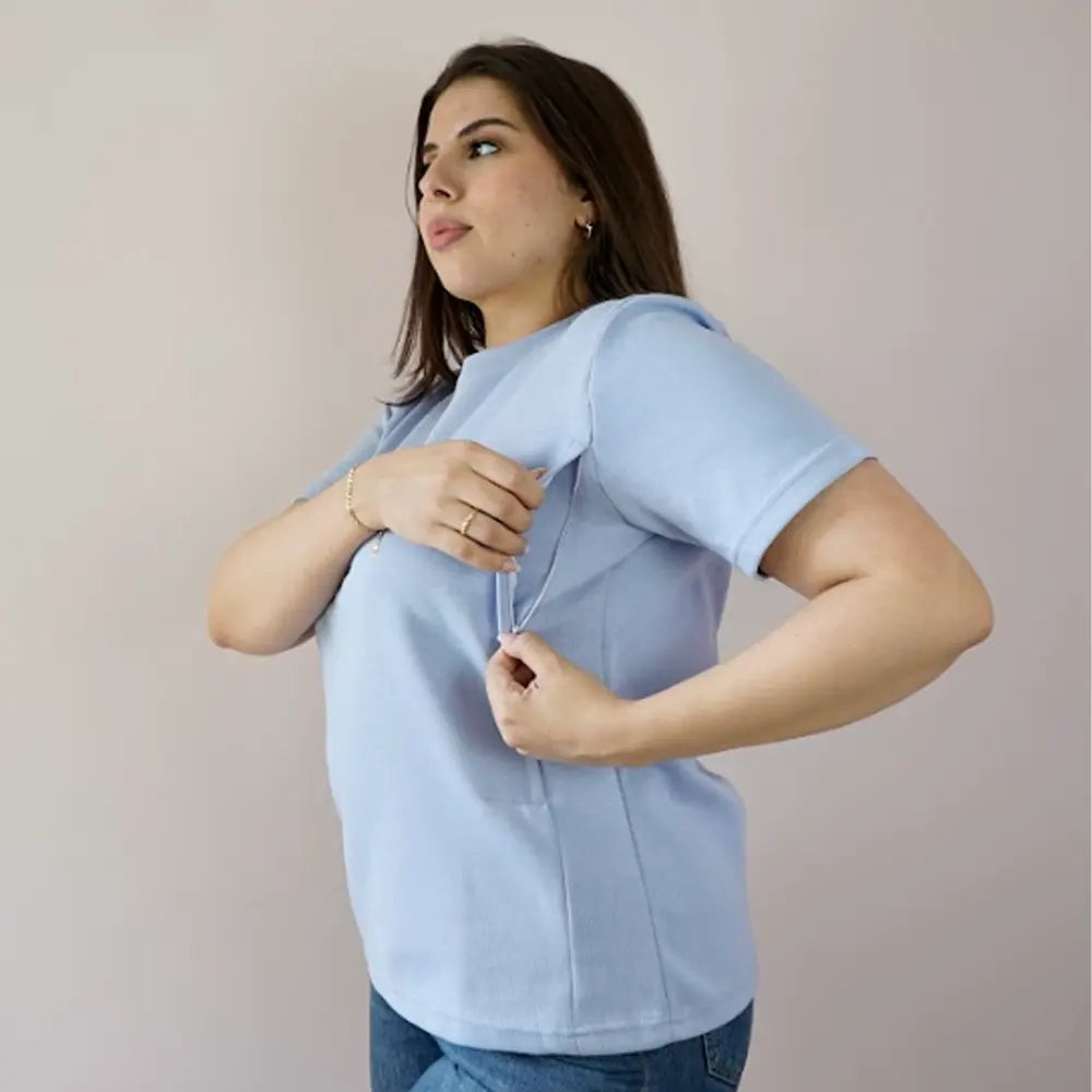 Bambidou T-shirt d'Allaitement - Bleu Ciel