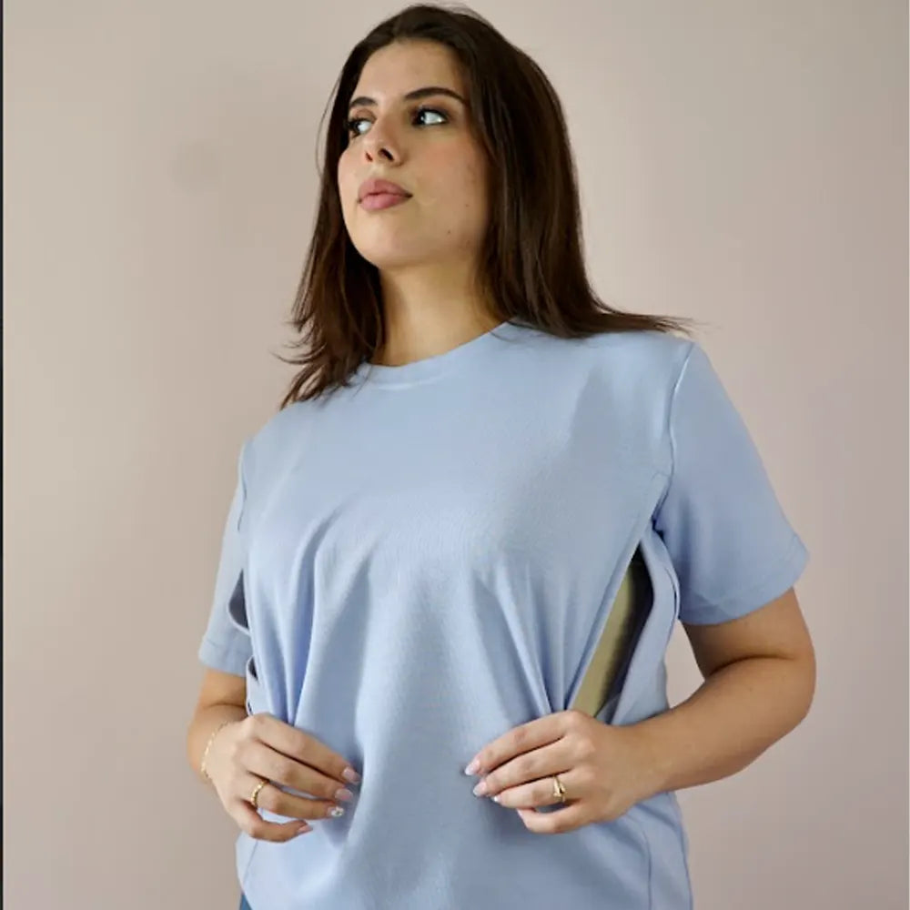 Bambidou T-shirt d'Allaitement - Bleu Ciel