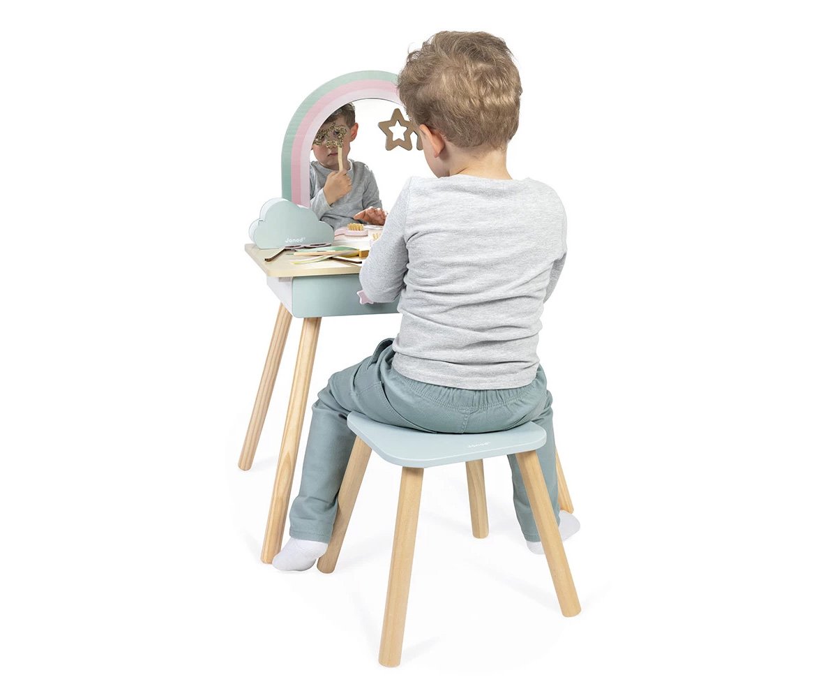 Coiffeuse Licorne en Bois et Accessoires