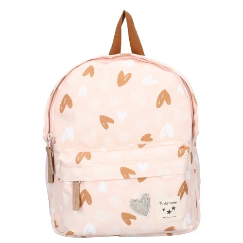 Sac à dos enfant Loving Days Coeurs rose/caramel - BB&Co