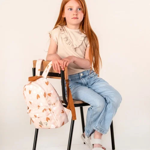 Sac à dos enfant Loving Days Coeurs rose/caramel - BB&Co