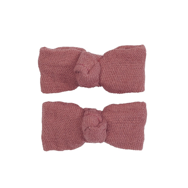 Lot 2 barrettes gaze marsala
