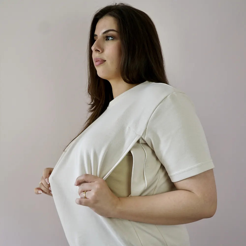 Bambidou T-shirt d'Allaitement - Beige