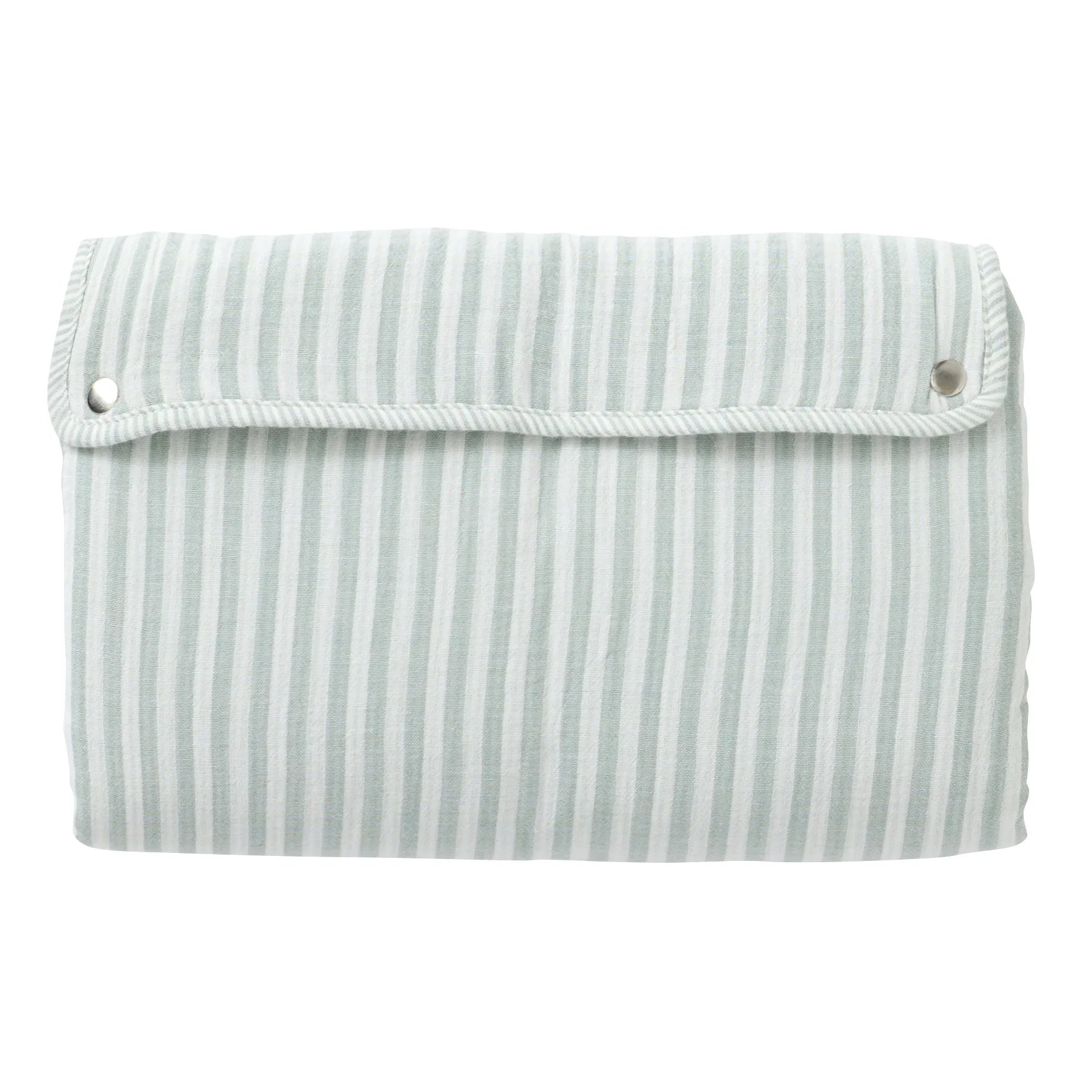 Tapis à langer nomade rayé vert de gris