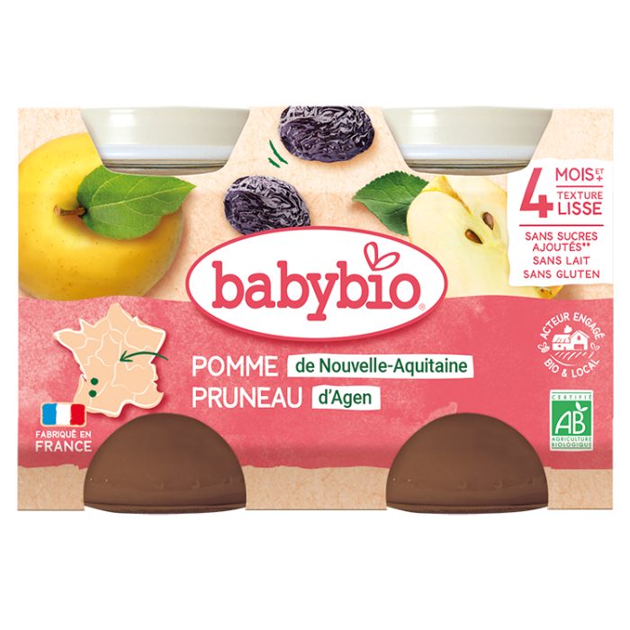 Babybio Pot Pomme Pruneau 2x130g