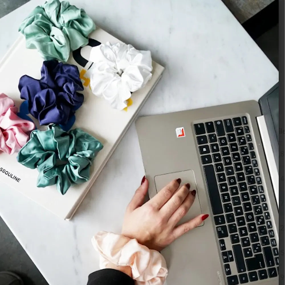 Bambidou Chouchou en Soie - Bleu Marine