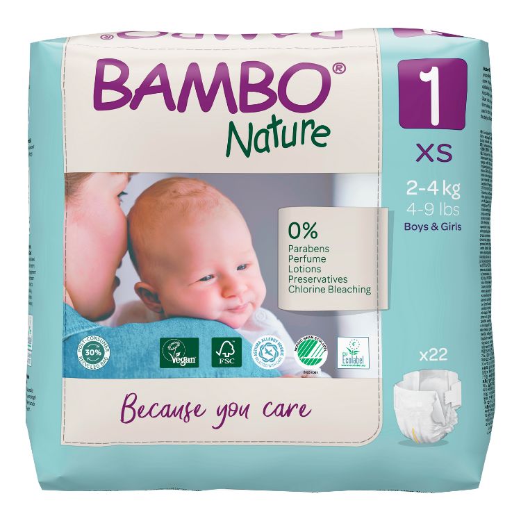 Couches Bambo Nature - Taille 1 (2-4kg) 22 unités