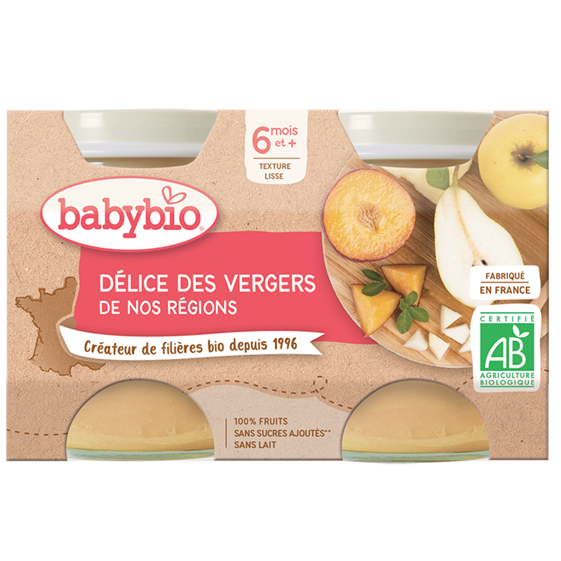 Babybio Babybio Petit pot délice des vergers 2x130g