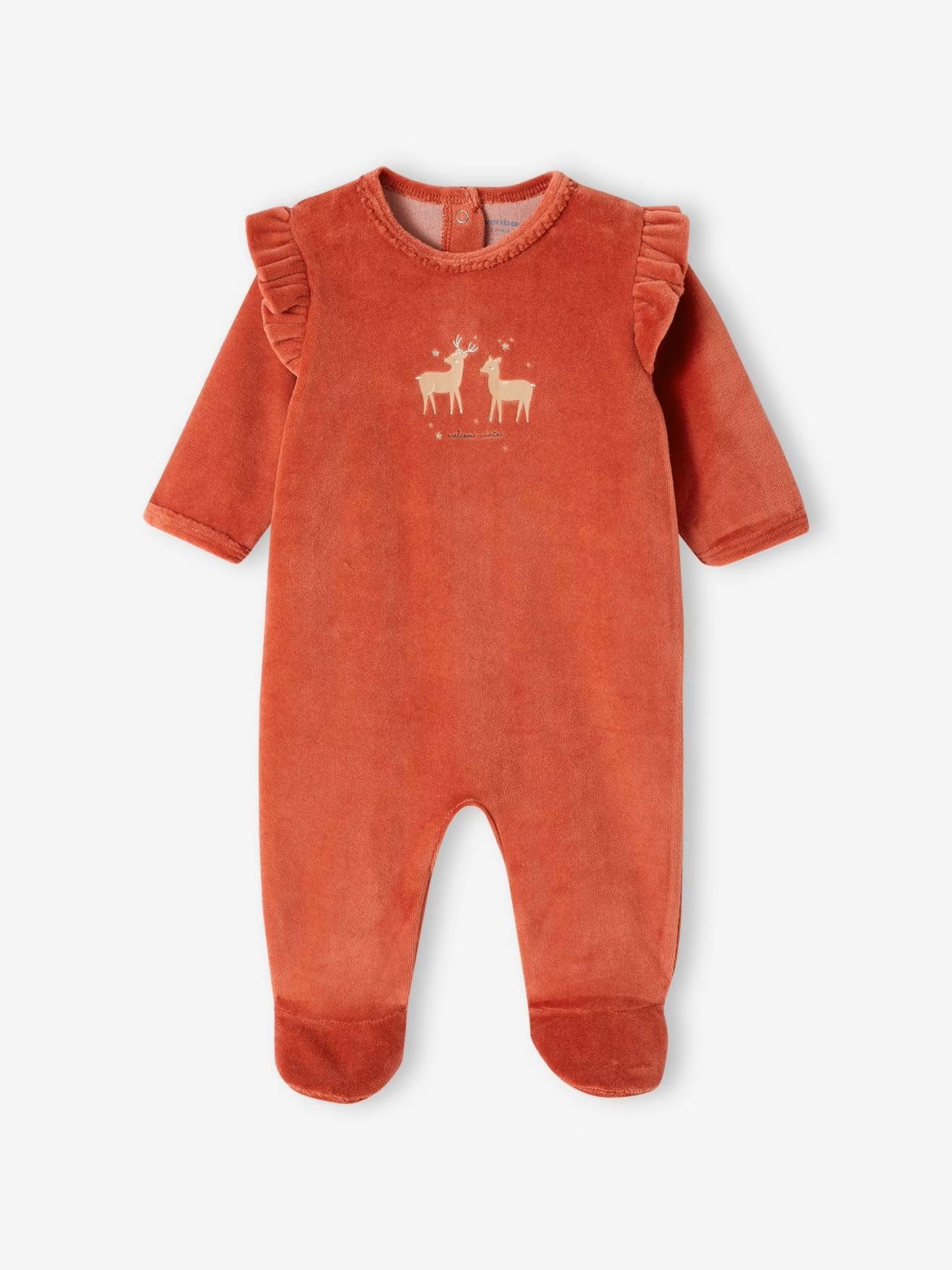 Dors-bien en velours ouverture naissance bébé