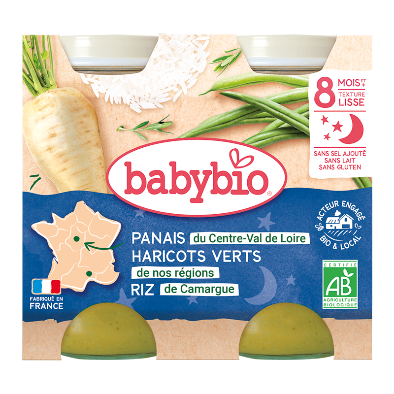 Babybio Panais Haricots Verts Riz 8m+