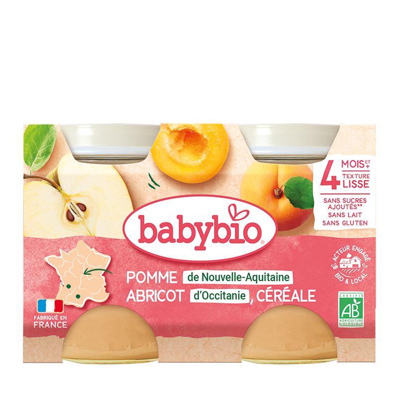 Babybio Petit Pot Pomme Abricot Céréales (Dès 4mois)