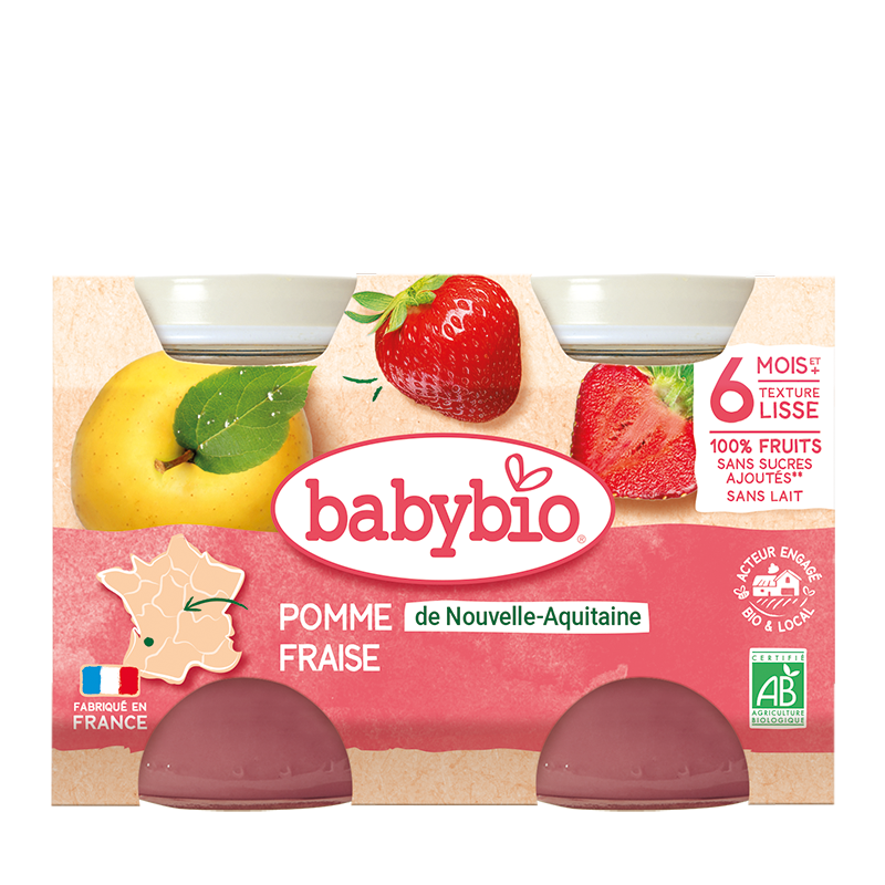 Babybio Petit pot pomme fraise (Dès 6mois)