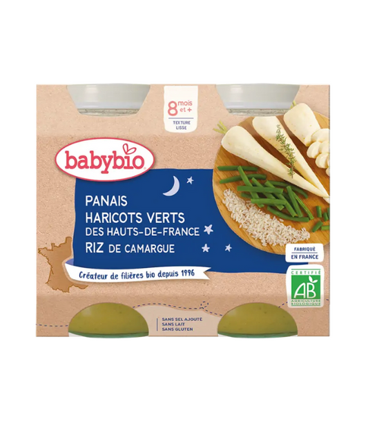 Babybio Panais Haricots Verts Riz 8m+