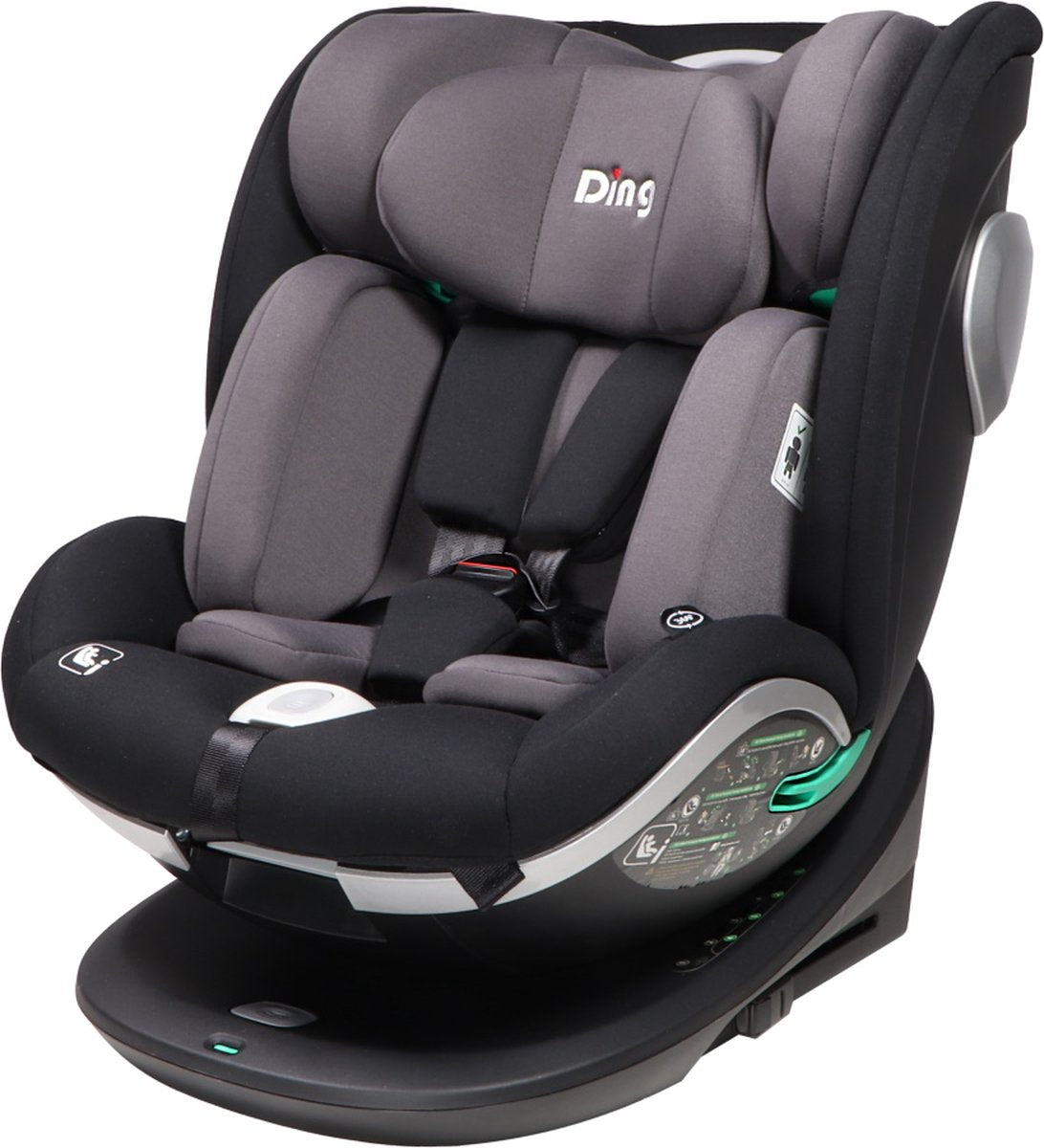 Ding Mace Noir/Gris 360° Siège Auto i-Size 0-36kg
