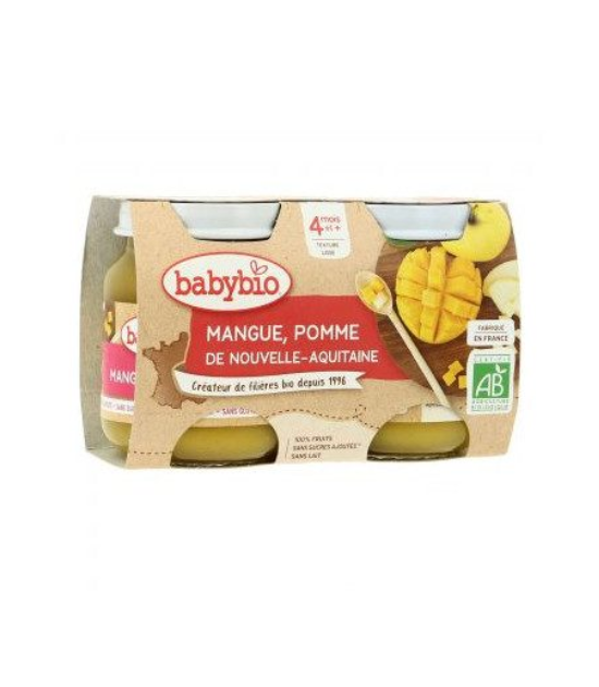 Babybio petit pot de pomme et mangue 2x130 g bio