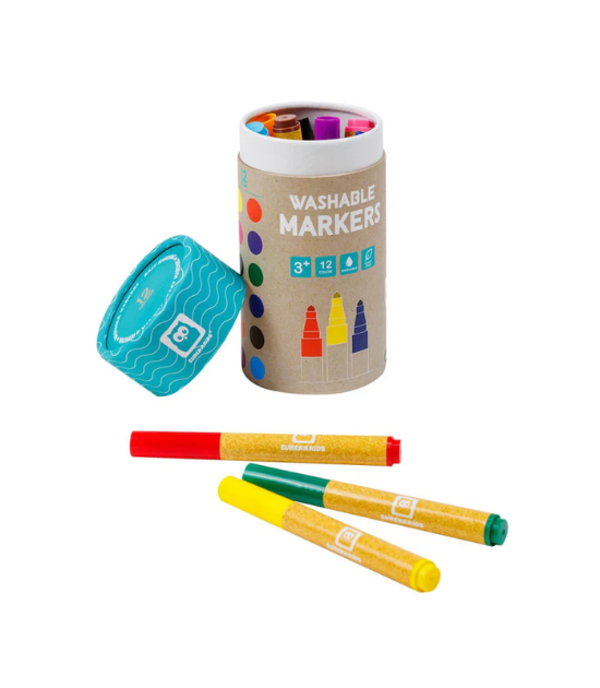 Eurekakids Marqueurs Lavable 12 pcs 3A+