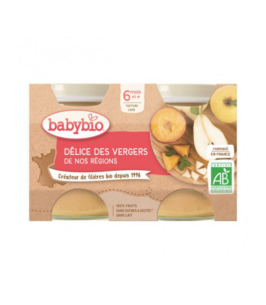 Babybio Babybio Petit pot délice des vergers 2x130g