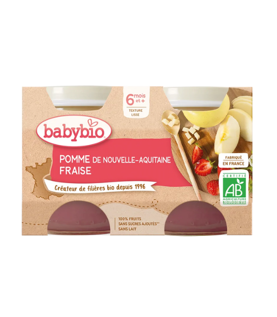 Babybio Petit pot pomme fraise (Dès 6mois)