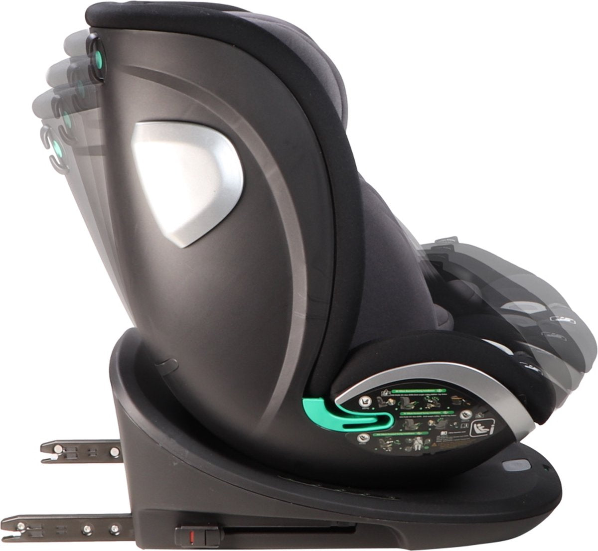 Ding Mace Noir/Gris 360° Siège Auto i-Size 0-36kg