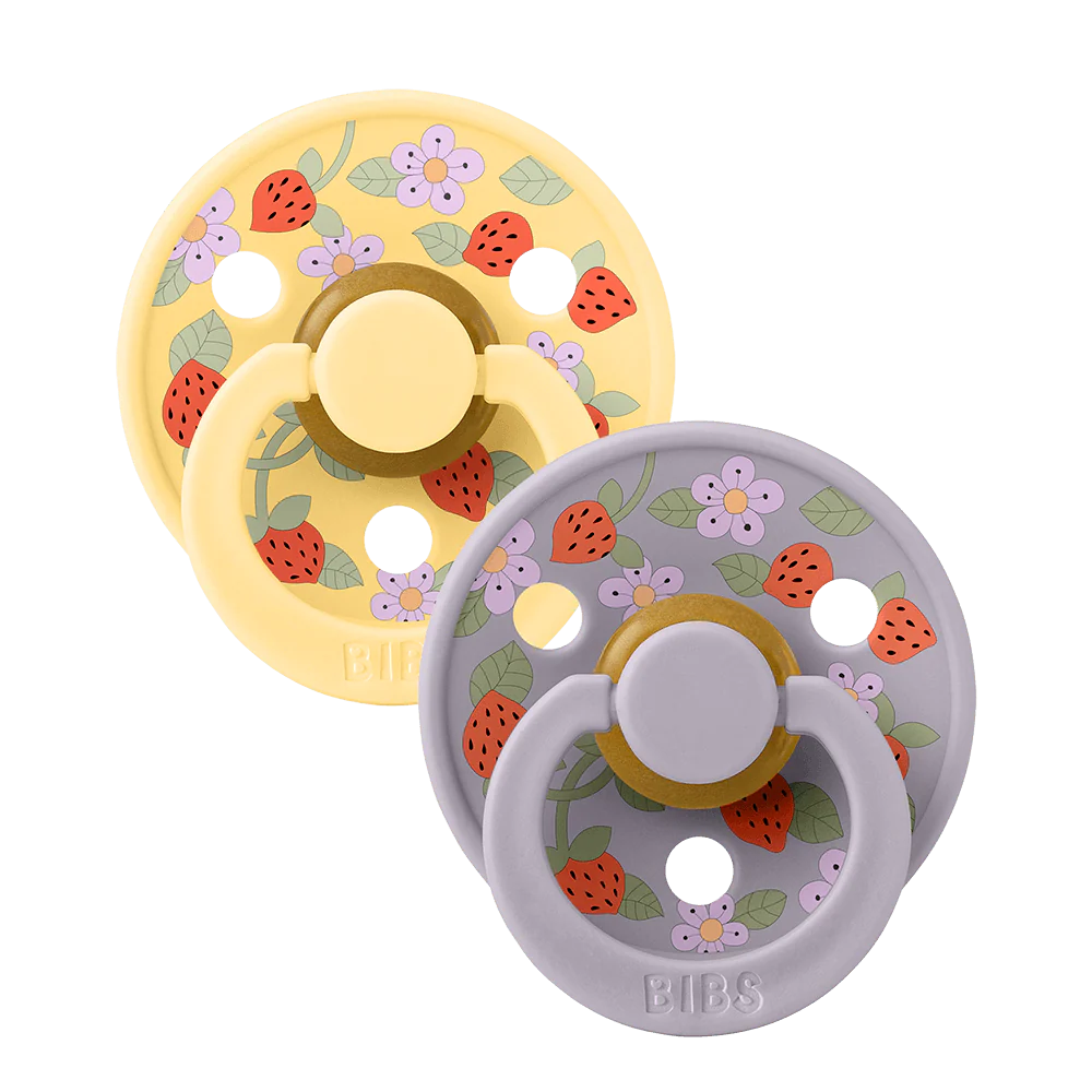 Lot de 2 Sucettes Bibs x LIBERTY - Strawberries and Cream - Pale Butter Mix