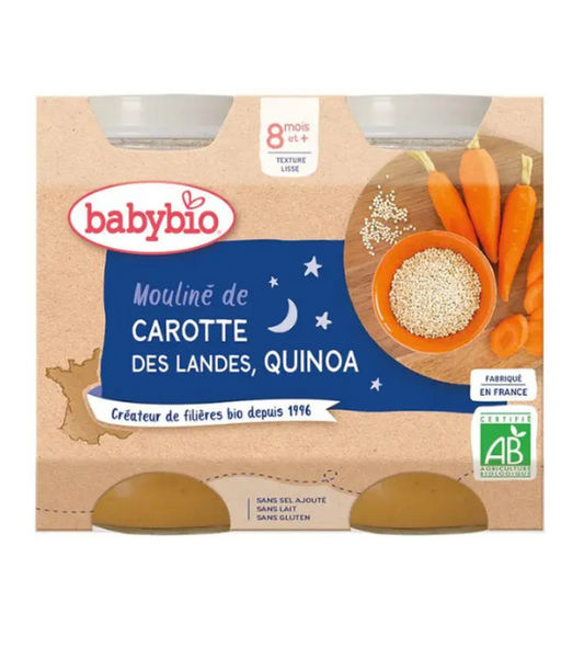 Babybio Pot bonne nuit Carotte & Quinoa 2x200g