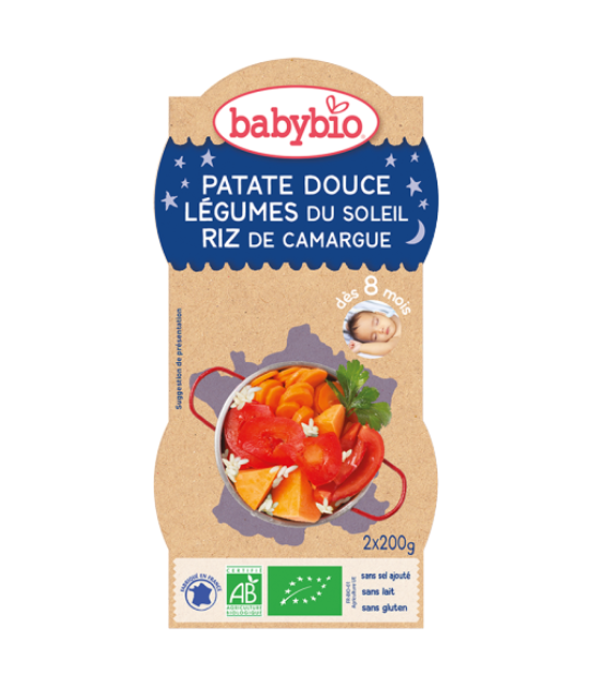 Babybio bol bonne nuit patate douce legumes 2x200g