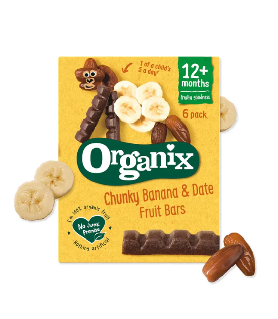 Organix Boîte Barres Epaisses Datte & Banane 12M+