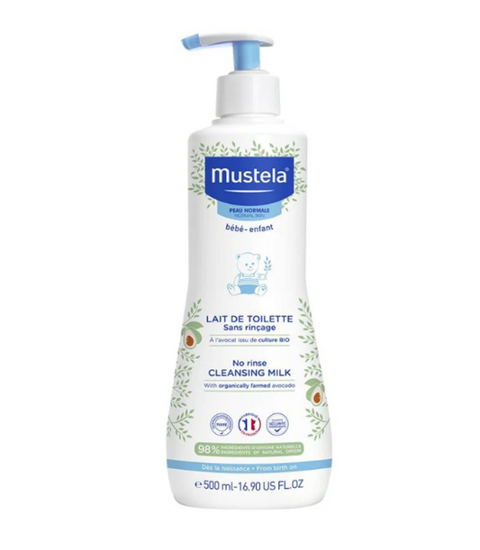 Mustela Lait de Toilette sans Rinçage à l'Avocat Bio - 500ml