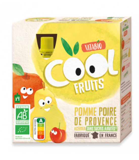 Vitabio COOL FRUITS Pomme Poire de Provence 4x 90g