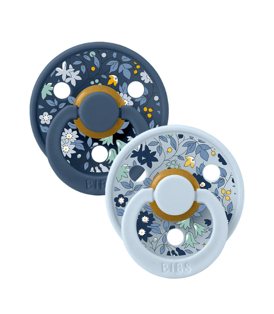 Lot de 2 Sucettes Bibs x LIBERTY - Chamomile Lawn - Baby Blue Mix