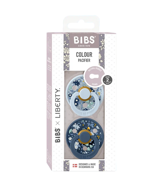 Lot de 2 Sucettes Bibs x LIBERTY - Chamomile Lawn - Baby Blue Mix