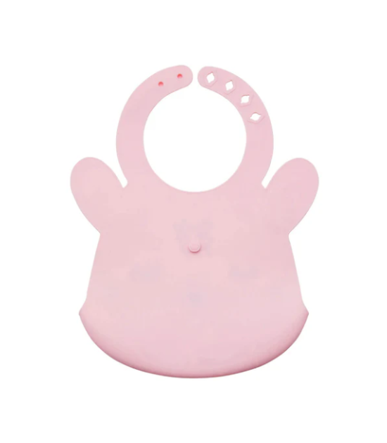 Bavoir en silicone - Lapin Rose