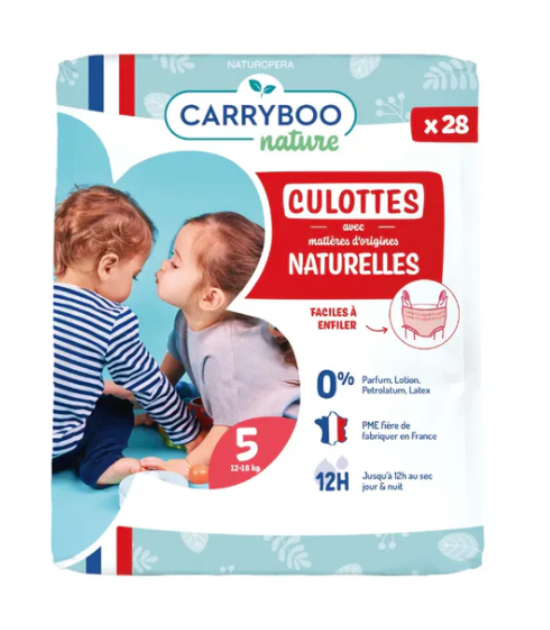 CARRYBOO-Couches culottes écologiques T5 (12-18 Kg) x 28 pièces