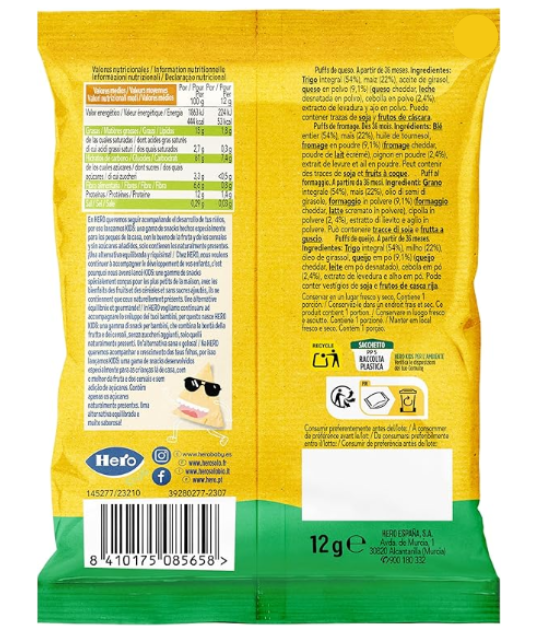 Hero Kids - Puff Snack de Fromage 100% Naturel