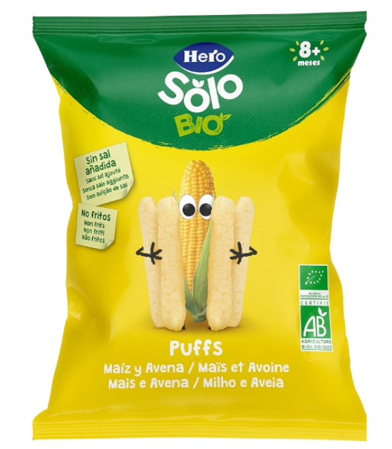 Hero Solo - Snack Puffs de Maïs et Avoine 100% BIO et Sain