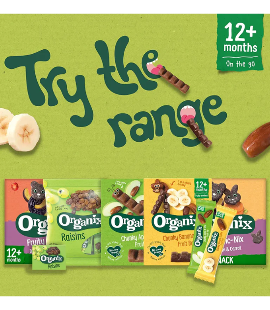 Organix Boîte Barres Epaisses Datte & Banane 12M+