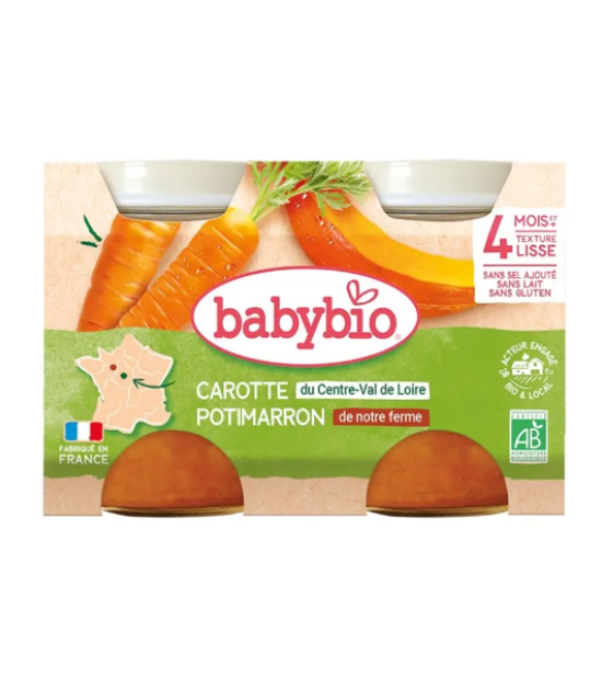 Babybio Petit pot carotte potimarron 2x130g