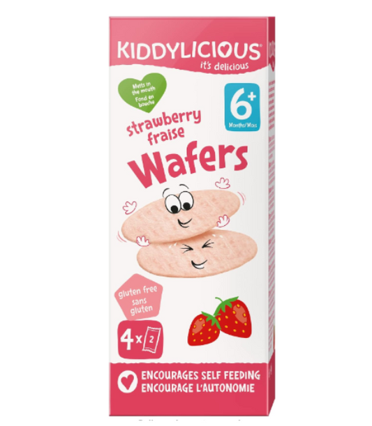 Kiddylicious Wafers Fraise I Dès 6 Mois I Sans Gluten & Sans Lait