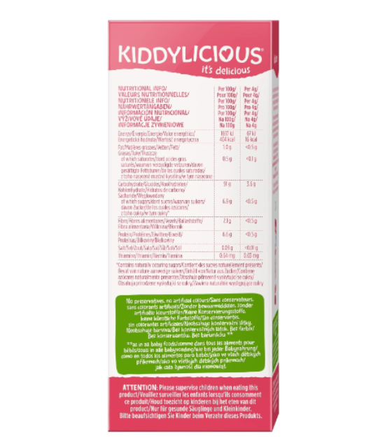 Kiddylicious Wafers Fraise I Dès 6 Mois I Sans Gluten & Sans Lait