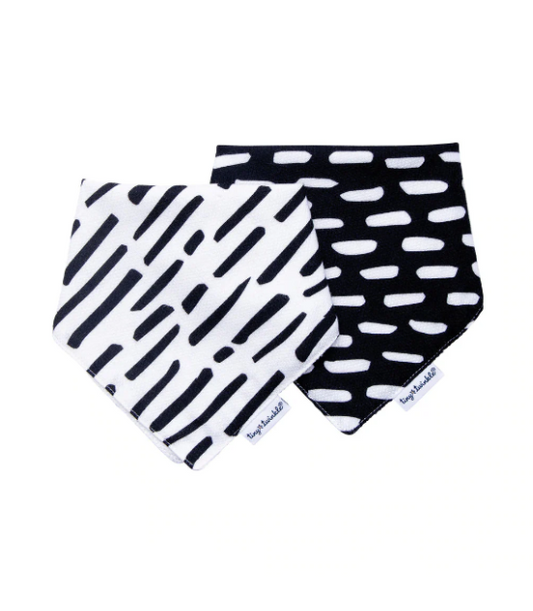 Ensemble de 2 bavoirs Bandana - Noir & Blanc