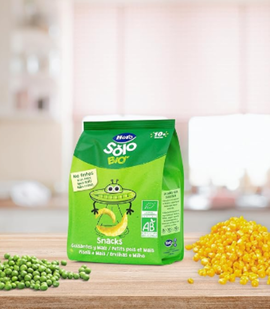 Hero Solo BIO - Snack Petit Pois Biologiques - pour Bébés Dès 10 Mois