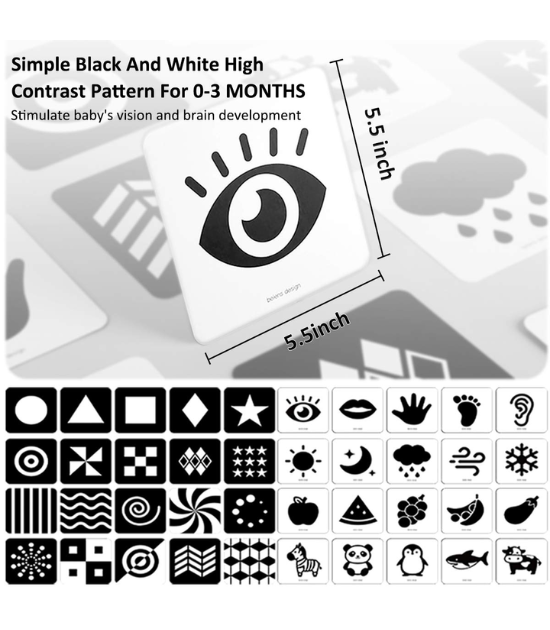 Cartes Flash Bébé à Contraste Élevé beiens - Jouets de Développement Cérébral pour Nouveau-nés